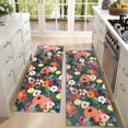 thumbnail image 4 of Kitchen Rugs Sets Of 2,Pioneer Flower Floral Print Pattern Anti Fatigue Kitchen Mat Rugs Non Slip Washable,Decorative Kitchen Floor Mats for Kitchen,Sink,Laundry,17"X47", 4 of 5