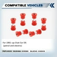 thumbnail image 2 of czcpp-ANWENCHAPEY Front Rear Leaf Spring Bushing and Sleeves Kit,Golf cart leaf spring urethane bushings and sleeves for 1981-Up DS,Upgraded Red GolfCart Suspension Replace Parts 1012303 1015583, 2 of 4