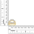thumbnail image 6 of AFFY Moissanite Diamond Sunburst Halo Guard Enhancer Ring in 14K Yellow Gold over Silver For Womens-9, 6 of 6