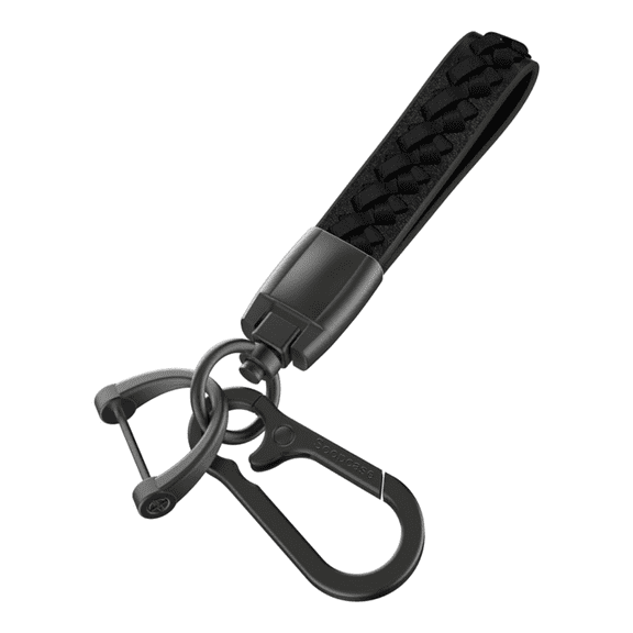 Soopcase Car Keychain,Universal Metal Key Chain Accessories,Car Fob Key Keychain Holder with 360 Degree Rotatable Snap Swivel and Anti-Lost D-Ring（Black）