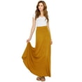 thumbnail image 4 of Made by Johnny Women's Solid Maxi Skirt with Elastic Waist Band XL MUSTARD, 4 of 6