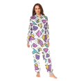 thumbnail image 2 of FORMRS Onesies Pajama for Adults Unisex Hoodie Winter Jumpsuit One Piece Sleepwear, Sizes S-2XL, Purple Retro Pattern, 2 of 7