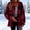 A121 Wine, variant on Xdegoge Women's Flannel Plaid Shirts Button Down Fuzzy Fleece Shacket Jacket Fall Winter Thick Warm Outerwear with Chest Pockets