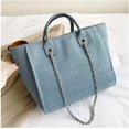 thumbnail image 2 of LinYooLi Women Canvas Handbag Large Capacity Chain Tote Bag PU Handle Shoulder Bag, 2 of 6