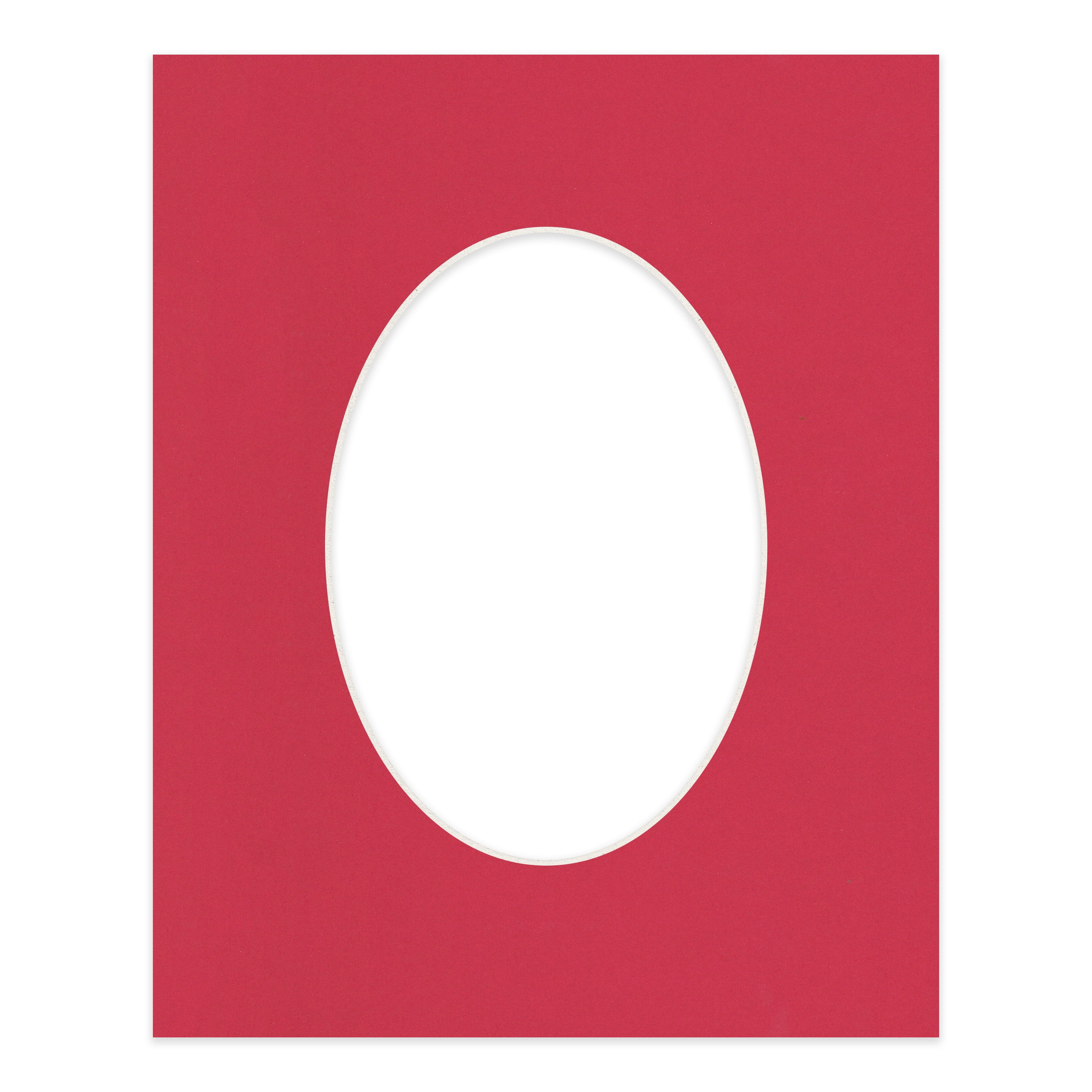 Deep Red Picture Frame Mat for 18x24 Frames - Oval Opening for 13x19 Photos - 1 Mat