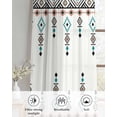 thumbnail image 6 of Teal Black Boho Sheer Curtains 54 Inch Length 2 Panels Set for Living Room/Bedroom, Vintage Ethnic Tribe Abstract Art Retro Kitchen Curtains Grommet Semi-Sheer Curtains Window Treatments 42"x54"x2, 6 of 7