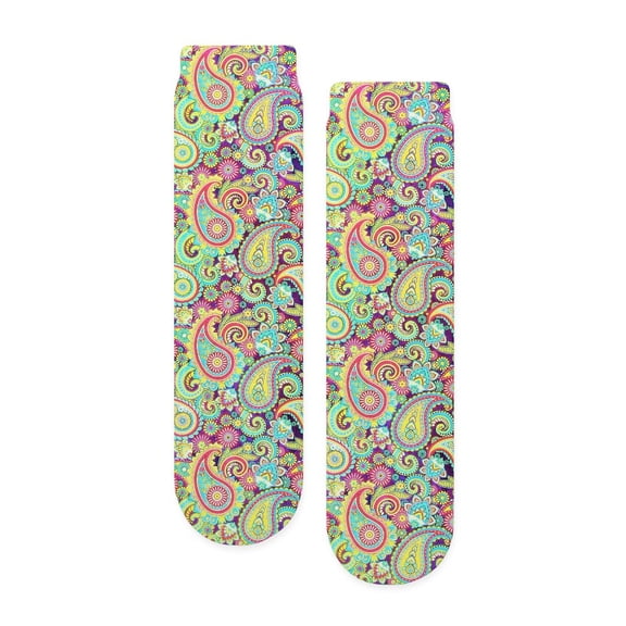 CafePress - Spring Paisley - Unisex Novelty Printed Crew Adult Socks