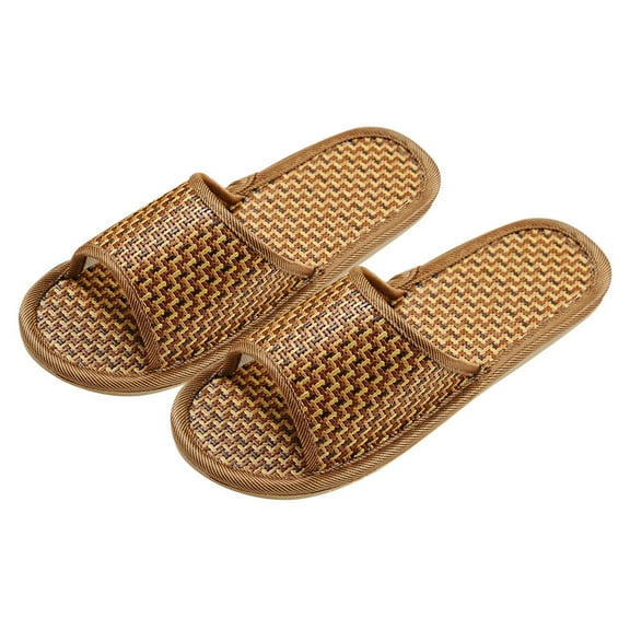WORGEOUS  Sandals Men Rattan Woven Simple Design Slippers Lovers