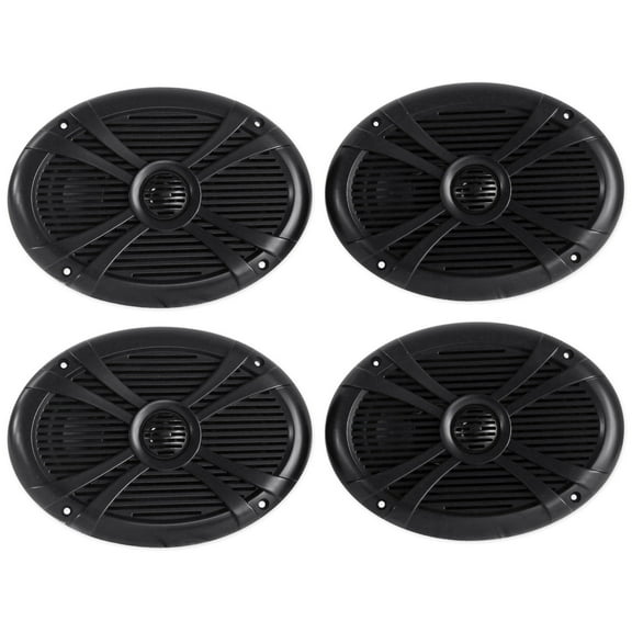 (4) Rockville RMSTS69B 6x9 2000w Waterproof Marine Boat Speakers 2-Way Black