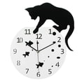 thumbnail image 2 of Gran Moderno DIY 3D Pegtina de Acrílico de Silencioso Reloj de Pared Gato y Peces Decoración de Habitación Macarena Etiqueta engomada del reloj de pared 3D, 2 of 8