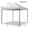 thumbnail image 5 of NiamVelo 10x10  Pop up Canopy ,  Canopy Tents for Outside  Folding Canopy Tents Big Party Tent with Backpack Bag (White), 5 of 9