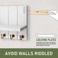 thumbnail image 3 of Rebee Vision Key Holder Wall Mount for Hanging Organizer - Decorative Key Holder for Wall with Shelf and 7 Hooks  for Storage Space (White, 15-inch), 3 of 6