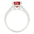 thumbnail image 4 of 2.3 ct Round Cut Natural Garnet Solitaire with Accents Engagement Ring for Women in 18K White Gold, 4 of 5