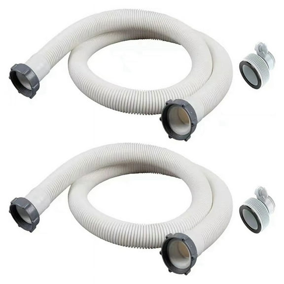 2Pcs 1.5Inch Above Ground Pool Hoses with 2 Type B Hose Adapters Set for Adapter Filter Pump Fittings