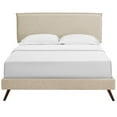 thumbnail image 4 of Modway Amaris King Fabric Platform Bed with Splayed Legs - Beige, 4 of 5