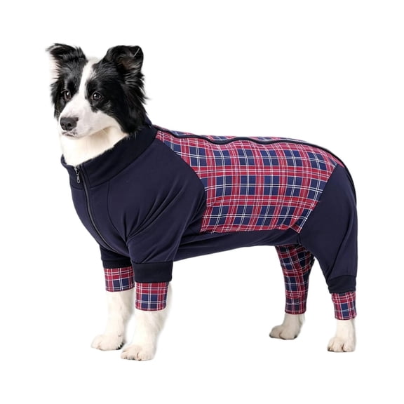 DOVACKA Dog Recovery Suit, Abdominal Wound After Surgery Wear, Anti Licking Bodysuit with Zipper, E-Collar & Cone Alternatives, Dog Spay Surgical Onesie Prevent Shedding
