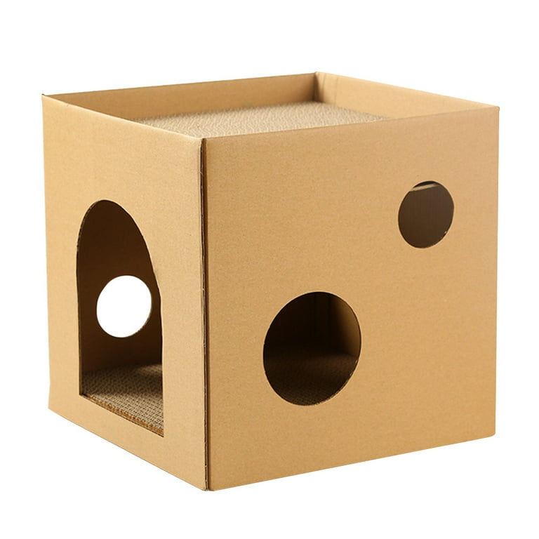 Cardboard Cat House Cat House and Scratcher Cat Scratching Board Kitten Toy Walmart