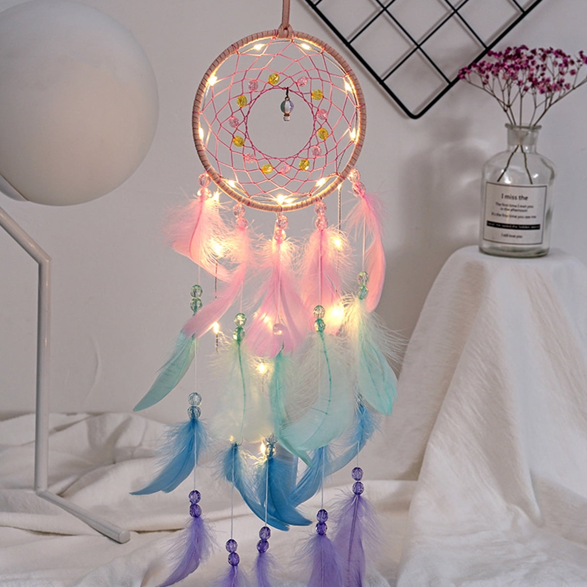 Handmade LED Dream Catcher Hanging Home Car Decoration Decor Craft Best Gifts 