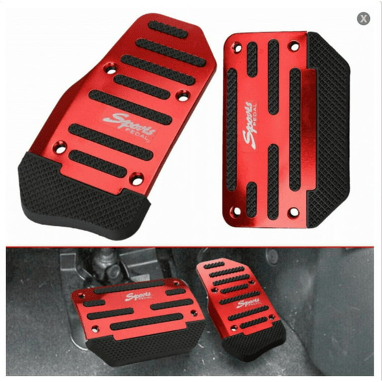 LNKOO 3 Pcs Nonslip Pedal Foot Brake Accelerator Cover Set for Car Auto Vehicle MT Aluminium For Manual Transmission Car