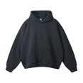 thumbnail image 5 of Unisex Long Sleeve Drop Shoulder Hoodie without Drawstring, Casual Pullover Tracksuit Top for Running, Lounge Wear,Dark Gray,4XL, 5 of 6