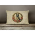 thumbnail image 3 of Carolines Treasures DAC2398PW1216 16 x 12 in. Unisex Norwegian Elkhound Christmas Flowers Polyester Fabric Throw Pillow, 3 of 4