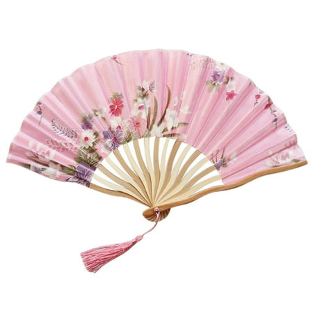 

wofedyo valentines day decor Chinese Style Hand Held Bamboo Paper Folding Party Wedding fan valentines