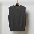 thumbnail image 2 of FamilyThread Women's Crew Neck Knit Sweater Vest Sleeveless Casual Trendy Fall Ribbed Solid Color Pullover Tank Basic Tops, 2 of 4