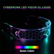 thumbnail image 2 of Gafas con luz LED Cyberpunk, gafas con visera LED, gafas con visera electrónica futurista, perfectas para cosplay, festivales, fiestas, discotecas, DJ, música, conciertos, disfraces, 2 of 5