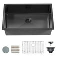thumbnail image 7 of TORVA 30x18x10in Undermount Kitchen Sink, 16 Gauge Gunmetal RV Wet Bar Sink w/Nano Coating, Gray, 7 of 7