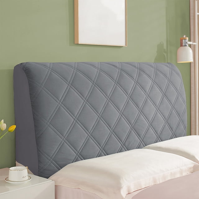 YiJuHui Stretchable Headboard Cover Elastic Soft Padded Protector for Bed Frame - Full Wrap Dustproof Quilted Noise Reduction Head Guard, Machine Washable Fade Resistant Fabric for Bedroom Decor