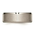 thumbnail image 3 of Solid Titanium Beveled Edge 8mm Men's Matte Brushed Finish and Plain Classic Wedding Band Ring Comfort-Fit Size 13.5, 3 of 7