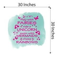 thumbnail image 4 of Girls Ride A Unicorn Motivational Quote Wall Decal Decoration Play With Fairiees Girls Quote Cute Rainbows Butterflies Stars Lasts Years and Easily Removable - Size: 30 In(W) x 30 In(H), 4 of 5