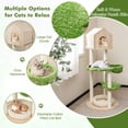 thumbnail image 5 of Cat Tower, Cat Tree for Indoor Cats, , 55 Inch Tall Cat Climbing Stand with Sisal Scratching Posts and Soft Cat Bed for Indoor Kittens-Green for Kittens, Elderly Cats, Adult Cats, 5 of 8