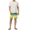 thumbnail image 2 of INSPIRE CHIC Men's Summer Casual Drawstring Waist Color Block Board Shorts Yellow Blue 30, 2 of 6
