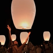 ZAP Chinese Paper Lanterns,20 Pack White Paper Wishing Lanterns for Weddings, Birthday Party, New Years, Festival(White)