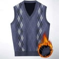 thumbnail image 7 of Mens Argyle Sweater Vests Classic Round Neck Cover Elastic Pullover Slim Fit Knitting Tank Tops, 7 of 7