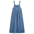 thumbnail image 5 of Fiaer Sundress for Women Summer Loose Bib Maxi Beach Dresses Plain Vacation Dress Casual Loose Dresses Blue M, 5 of 5