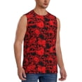 thumbnail image 2 of Fotbe Red Skulls 3 Men's Camiseta sin Mangas Estampada para Hombres, Playera Casual para Gimnasio, Entrenamiento, Playa-Small, 2 of 7