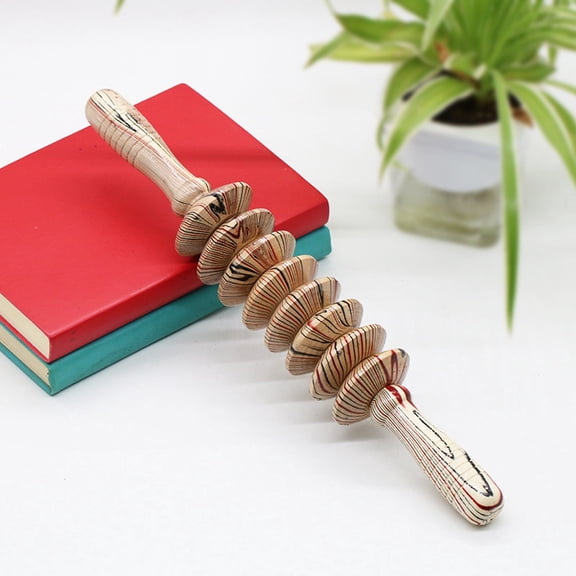Wooden Nine Wheel Abdominal Massage Roller for Deep Tissue and Muscle Relaxation
