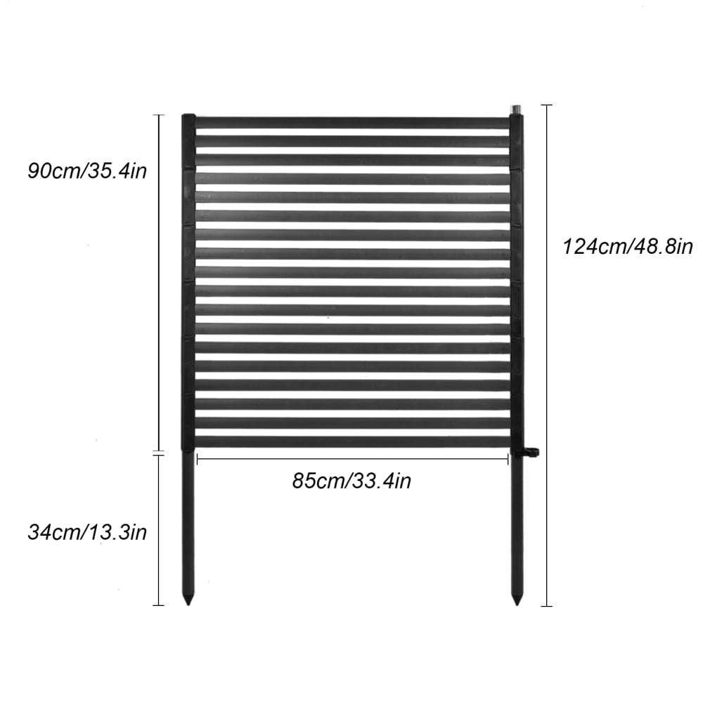 Sturdy Decorative Fence Screens, 3x4ft Black Galvanized Steel Privacy Screens for Backyard Seclusion