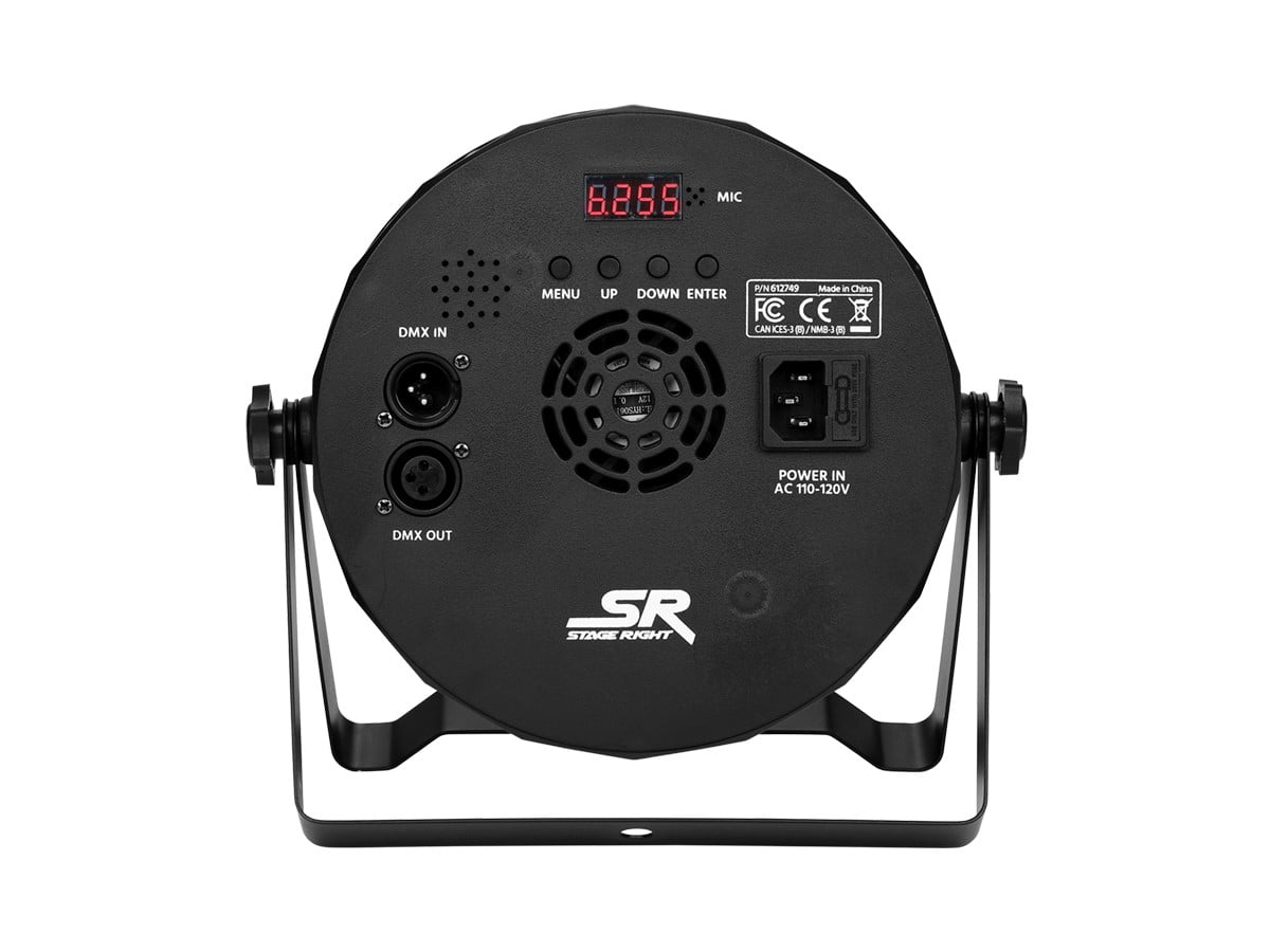 Monoprice Flat PAR Stage Light RGBW | 10 watt, x 9 LED, 8-channel DMX, Strobe follow mode - Stage Right Series
