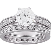 4.7 Carat T.G.W. Round CZ Wedding Ring Set in Sterling Silver