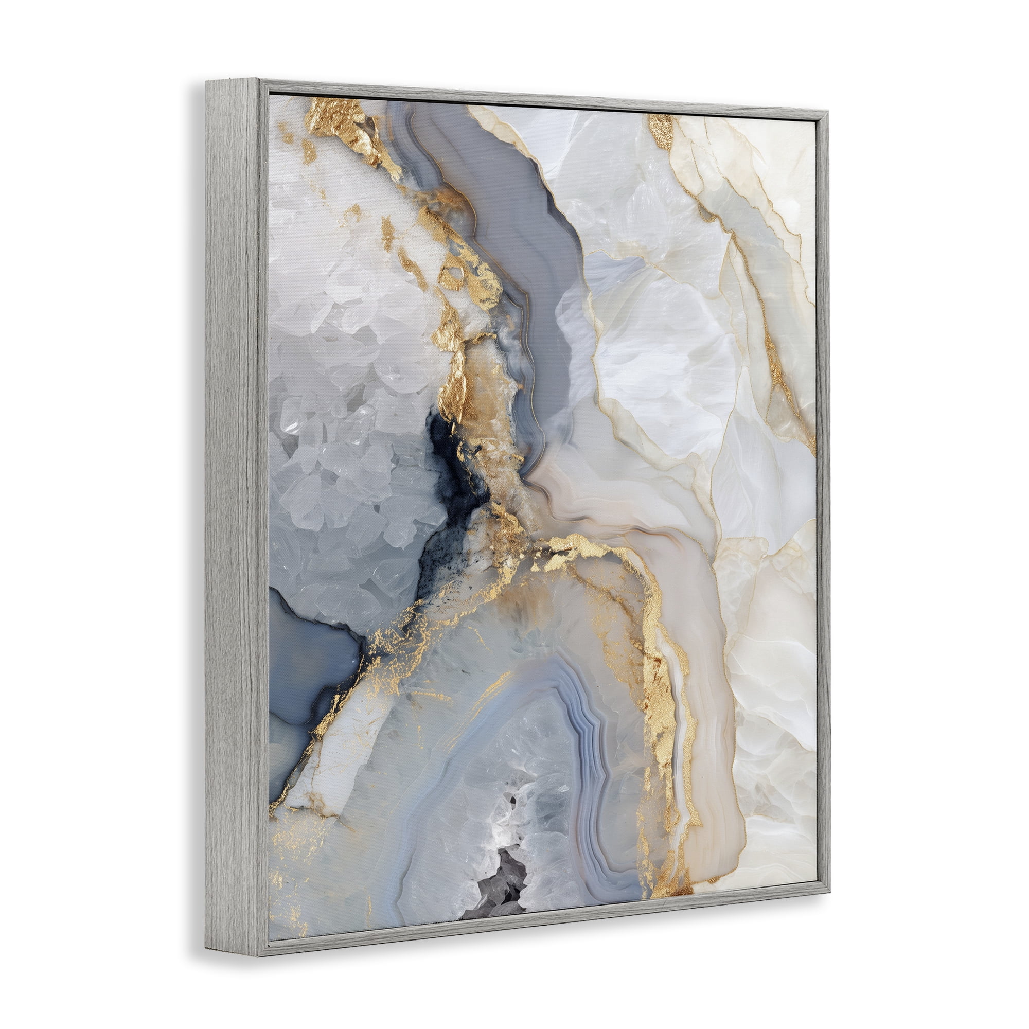 Stupell Industries Midnight Ore Crystals Gray Framed Giclee Art, design by Svetlana Aleynikova