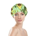 thumbnail image 3 of Disketp Avocado With Seeds Shower Caps,Reusable Shower Cap For Women, Double Layer Waterproof Hair Cap, Large Size For All Hair Lengths,For Girls Spa Home Salon Use, 3 of 9
