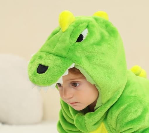 Unisex Baby Animal Onesie Flannel Hooded Romper for Infants Toddlers (0-3 Years) Winter Jumpsuit for Boys and Girls