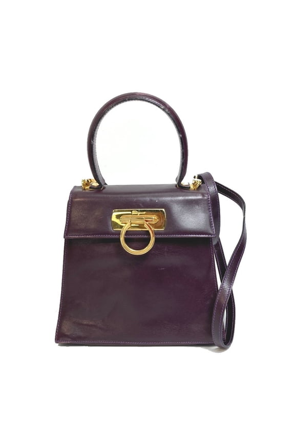 Pre-Owned Salvatore Ferragamo Vara Gancini 2-Way Shoulder/Handbag Leather Women's... (Fair)