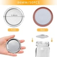 thumbnail image 2 of 50 Pcs Wide Mouth 86 MM Mason Jar Canning Lids, Reusable Leak Proof Split-Type Silver Lids with Silicone Seals Rings, 2 of 7