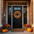 thumbnail image 5 of TETOU 20.5" Fall Wreaths for Front Door, Artificial Pumpkin Maple Leaves Harvest Autumn Wreath with Eucalyptus Leaves for Fall Thanksgiving Halloween Door Wall Porch Indoor Outdoor Decoratioin, 5 of 8