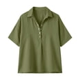 thumbnail image 5 of Zekutng Womens Summer Tops Button-Down Collar Cotton Breathable Short-Sleeve Top,Sizes S-3XL, 5 of 6