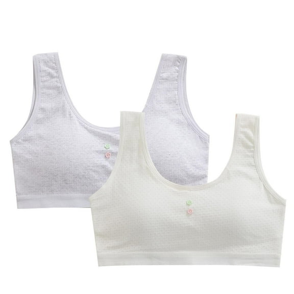 hengsof Girls' Teenage Bra, Wire Free Breathable Comfortable Vest Style Bra Sports Bra for Developmental Stages, Suitable for Children Aged 10-16